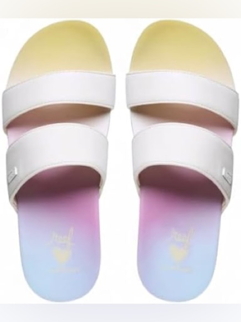 Reef Banded Horizon Hi Slide Sandals with Pastel Ombre Footbed | Size 9